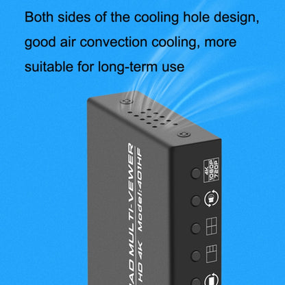 FJGEAR FJ-401HF 4 In 1 Out 4K HDMI Splitter Supports Four Screen Segmentation, Plug Type:US Plug(Black) - free shipping - PMC Jewellery - Order now!