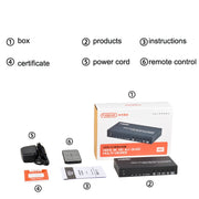 FJGEAR FJ-401HF 4 In 1 Out 4K HDMI Splitter Supports Four Screen Segmentation, Plug Type:US Plug(Black)