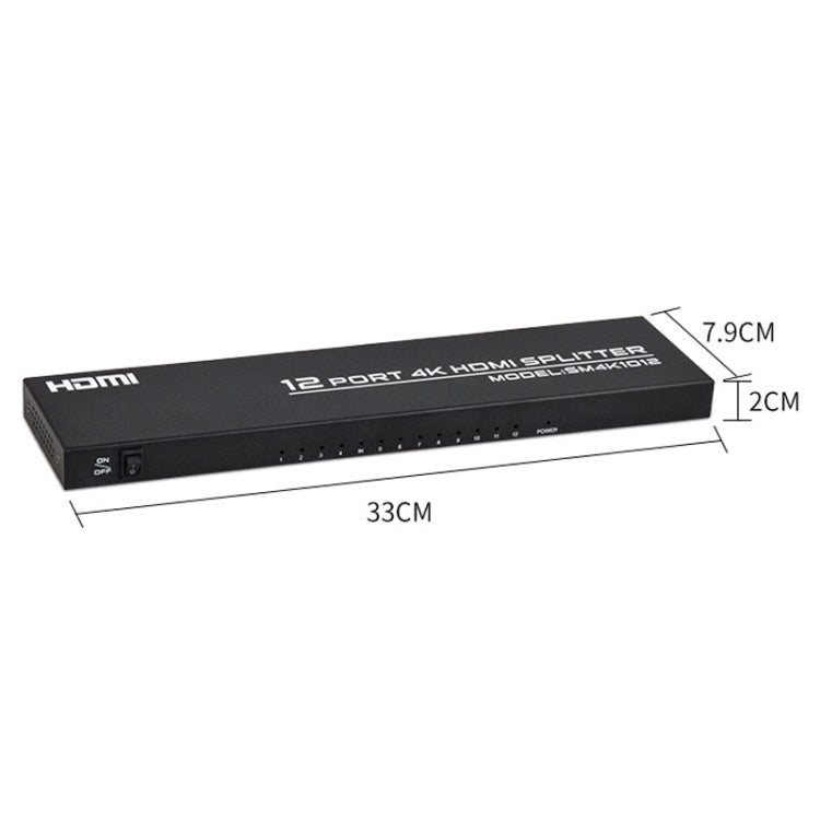 FJGEAR FJ-SM1012 1 In 12 Out 30HZ HDMI 4K HD Audio And Video Splitter, Plug Type:US Plug