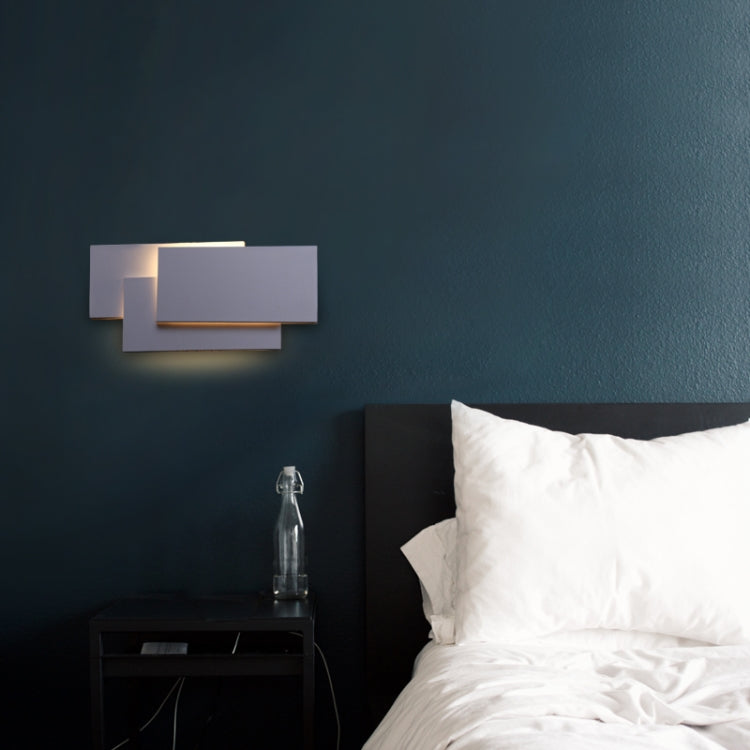 Black square 18W Creative Simple Bedroom Bedside Living Room Restaurant Hotel Study Hall Corridor Aisle Light LED Tower Stack Wall Lamp(Warm Light)