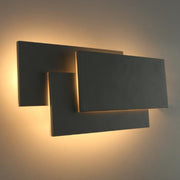 Black square 18W Creative Simple Bedroom Bedside Living Room Restaurant Hotel Study Hall Corridor Aisle Light LED Tower Stack Wall Lamp(Warm Light)