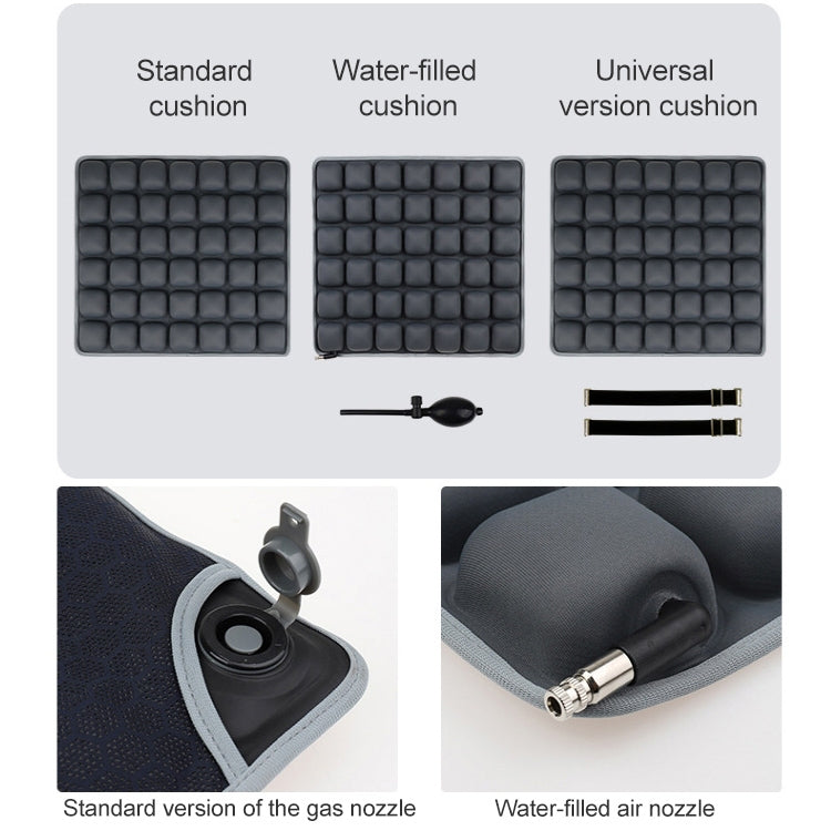 Air Cushion 3D Airbag Breathable Office Beautiful Buttocks Cushion Decompression Massage Cushion(Water Dual-Use Black Cushion)