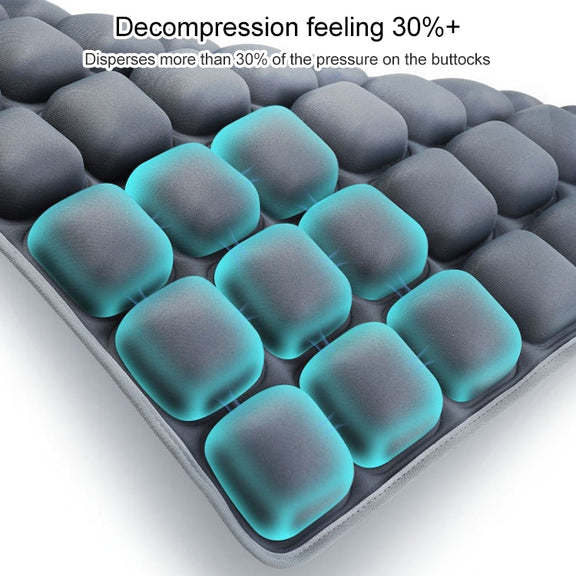 Air Cushion 3D Airbag Breathable Office Beautiful Buttocks Cushion Decompression Massage Cushion(Water Dual-Use Black Cushion)