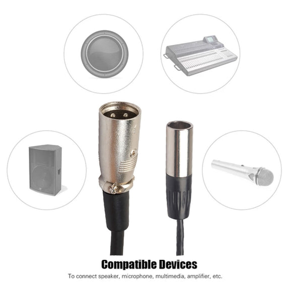 Xlrmini Caron Male To Mini Male Balancing Cable For 48V Sound Card Microphone Audio Cable, Length:5m