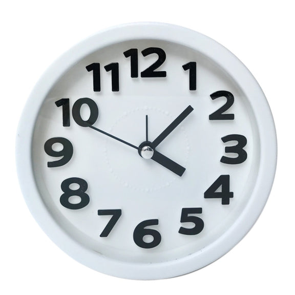 Round 12cm Candy Color Stereo Digital Silent Alarm Clock Children Student Alarm Clock(White)