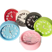 Round 12cm Candy Color Stereo Digital Silent Alarm Clock Children Student Alarm Clock(Green)