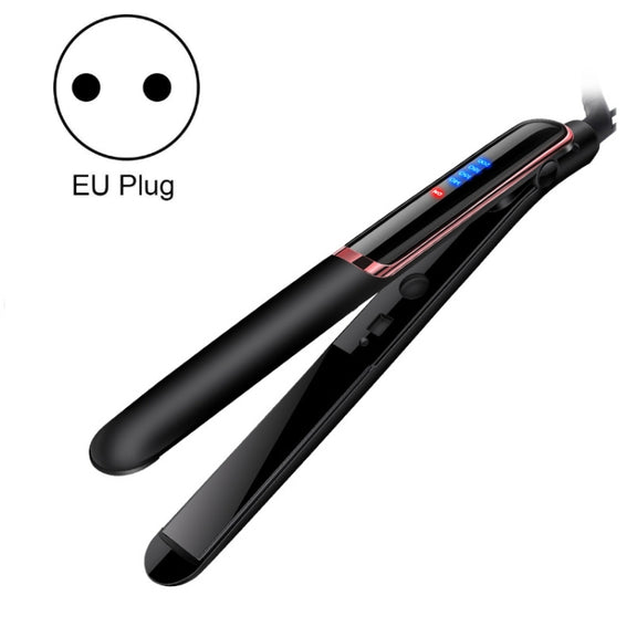 35W 2 In 1 Curling and Straightening Dual-use Electric Splin,Specification: EU Plug(Black)