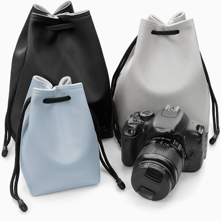 Baona Camera Bag Lens Drawstring Pouch, Size: Medium(Black)