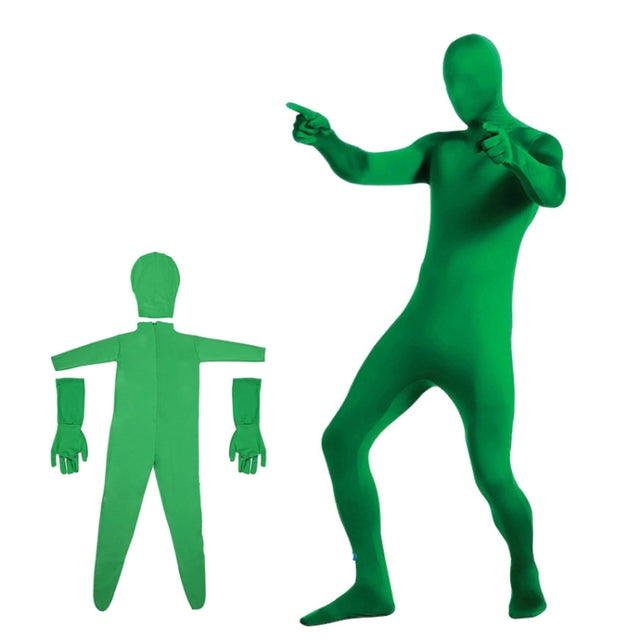 Photo Stretchy Body Green Screen Suit Video Chroma Key Tight Suit, Size: 160cm(Green Split)