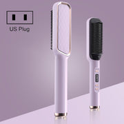 ZF-888 60W Dual-Purpose Splint Electric Curling Comb For Straight Hair And Curly Hair US Plug(Purple)