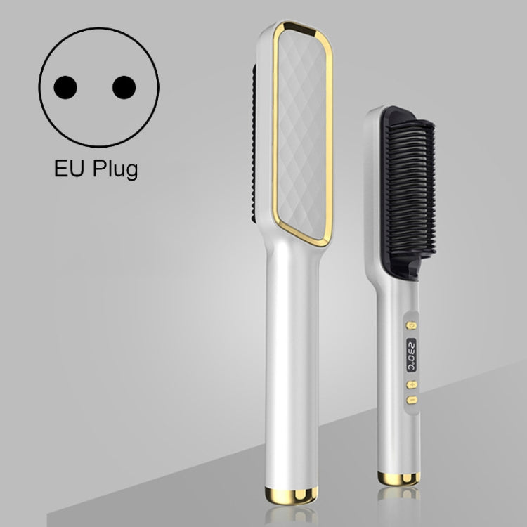 ZF-888 60W Dual-Purpose Splint Electric Curling Comb For Straight Hair And Curly Hair EU Plug(White) - free shipping - PMC TechLife - Order now!