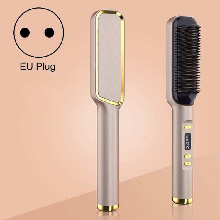 ZF-888 60W Dual-Purpose Splint Electric Curling Comb For Straight Hair And Curly Hair EU Plug(Champagne) - free shipping - PMC TechLife - Order now!
