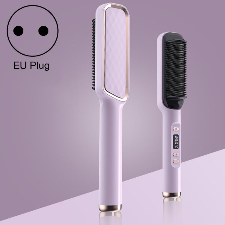 ZF-888 60W Dual-Purpose Splint Electric Curling Comb For Straight Hair And Curly Hair EU Plug(Purple) - free shipping - PMC TechLife - Order now!