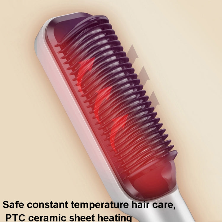 ZF-888 60W Dual-Purpose Splint Electric Curling Comb For Straight Hair And Curly Hair EU Plug(White)