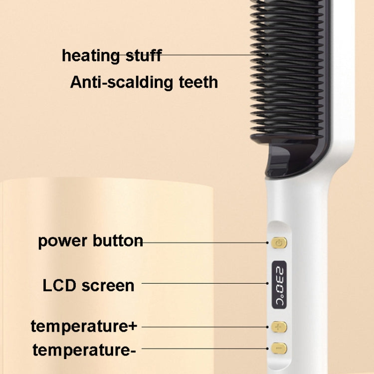 ZF-888 60W Dual-Purpose Splint Electric Curling Comb For Straight Hair And Curly Hair EU Plug(White)