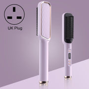 ZF-888 60W Dual-Purpose Splint Electric Curling Comb For Straight Hair And Curly Hair UK Plug(Purple)