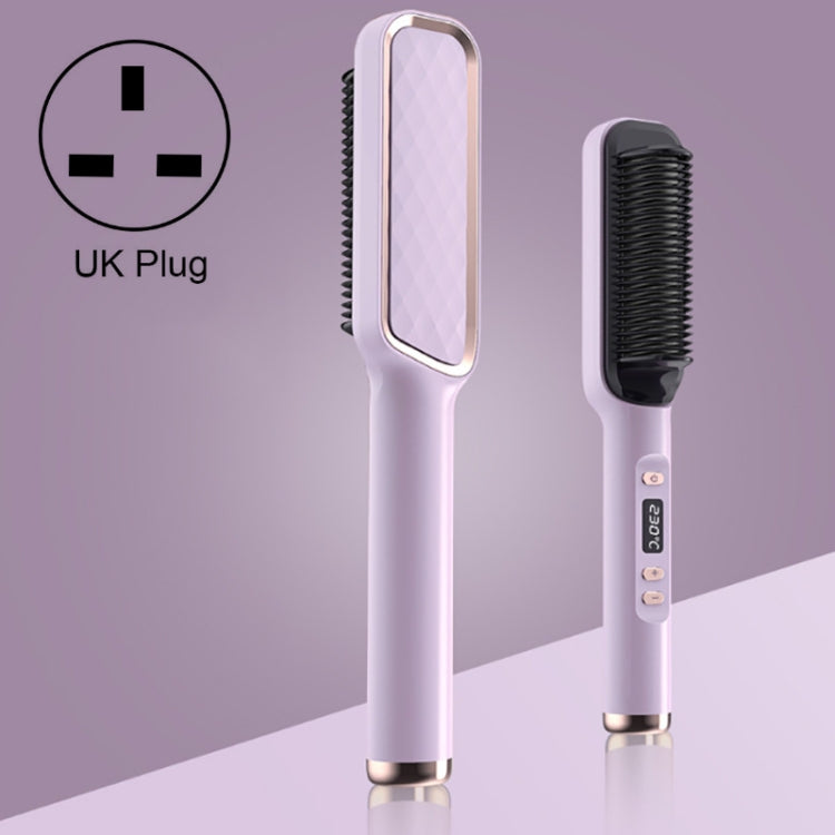 ZF-888 60W Dual-Purpose Splint Electric Curling Comb For Straight Hair And Curly Hair UK Plug(Purple) - free shipping - PMC TechLife - Order now!