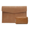 PU Leather Litchi Pattern Sleeve Case For 14 Inch Laptop, Style: Liner Bag + Power Bag  (Light Brown) - 14.1 inch by PMC TechLife | Online Shopping South Africa | PMC TechLife | Buy Now Pay Later Mobicred