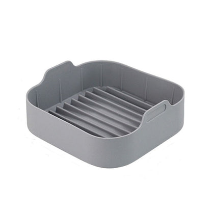 Air Fryer Silicone Grill Pan Accessories, Size: Square 20.5 cm(Gray) - Baking mat & Bakewares by PMC Jewellery | Online Shopping South Africa | PMC Jewellery | Buy Now Pay Later Mobicred