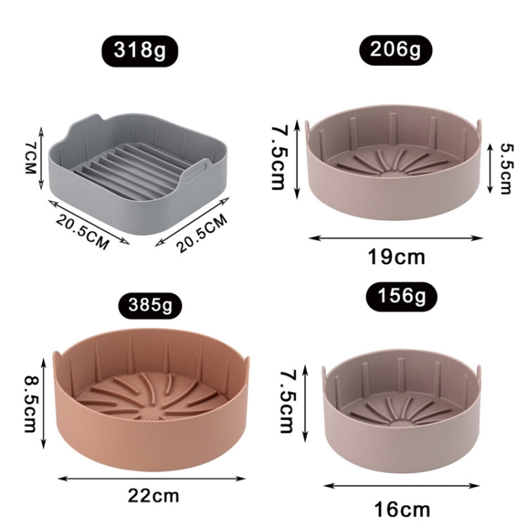 Air Fryer Silicone Grill Pan Accessories, Size: Square 20.5 cm(Gray)
