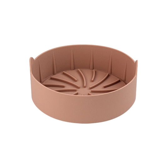 Air Fryer Silicone Grill Pan Accessories, Size: Round 16 cm(Coffee) - Baking mat & Bakewares by PMC Jewellery | Online Shopping South Africa | PMC Jewellery | Buy Now Pay Later Mobicred