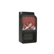 Flame Simulation Mini Portable Desktop Heater, Style:Without Remote Control, Plug Type:UK(Black)