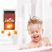 Flame Simulation Mini Portable Desktop Heater, Style:With Remote Control, Plug Type:US(Black)