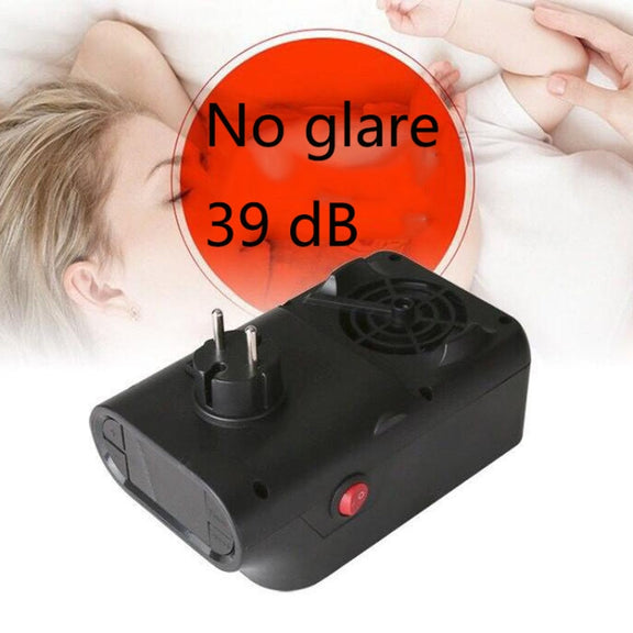 Flame Simulation Mini Portable Desktop Heater, Style:With Remote Control, Plug Type:US(Black)