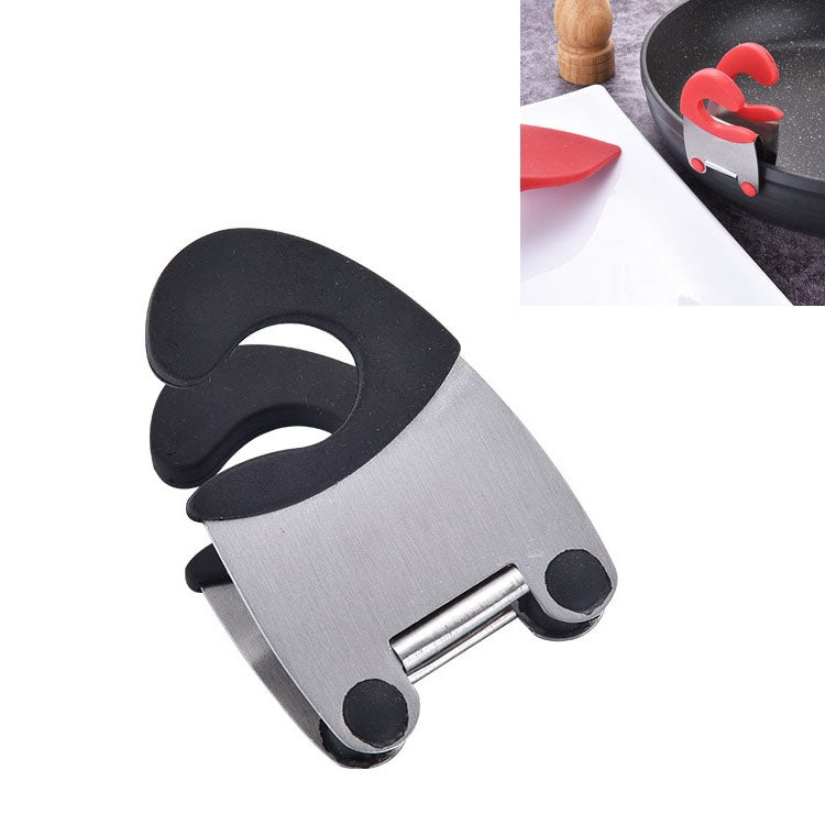 Stainless Steel Plastic Pan Edge Clamp Anti-Scald Rubber Bracket Kitchen Gadgets(Black) - Food Clips & Clips by PMC TechLife | Online Shopping South Africa | PMC TechLife | Buy Now Pay Later Mobicred