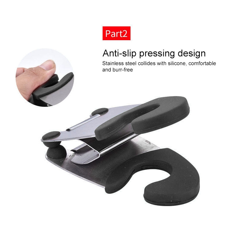 Stainless Steel Plastic Pan Edge Clamp Anti-Scald Rubber Bracket Kitchen Gadgets(Black) - Food Clips & Clips by PMC TechLife | Online Shopping South Africa | PMC TechLife | Buy Now Pay Later Mobicred