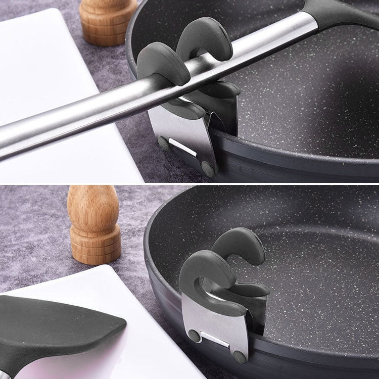 Stainless Steel Plastic Pan Edge Clamp Anti-Scald Rubber Bracket Kitchen Gadgets(Black) - Food Clips & Clips by PMC TechLife | Online Shopping South Africa | PMC TechLife | Buy Now Pay Later Mobicred