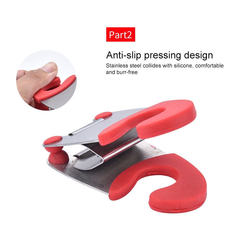 Stainless Steel Plastic Pan Edge Clamp Anti-Scald Rubber Bracket Kitchen Gadgets(Red)