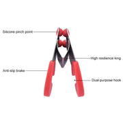 Stainless Steel Plastic Pan Edge Clamp Anti-Scald Rubber Bracket Kitchen Gadgets(Red)
