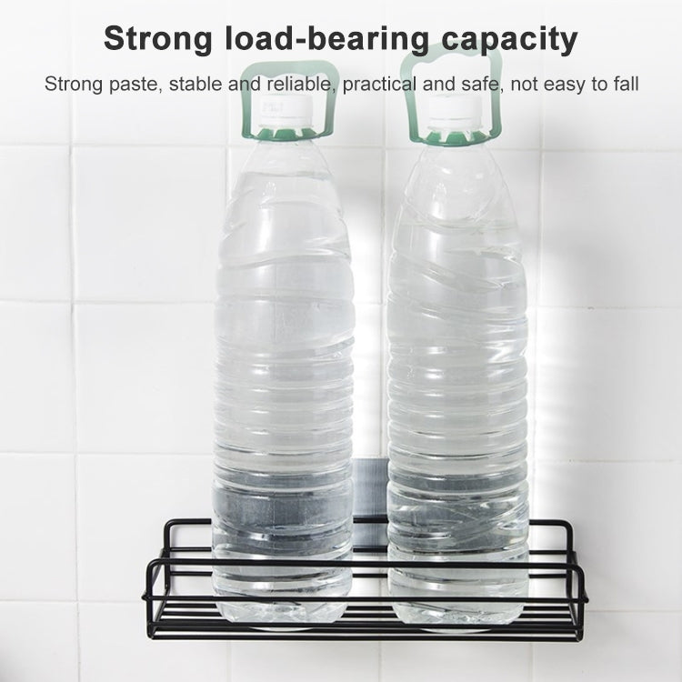 Wrought Iron Bathroom Shelf Wall Mounted Free Punch Toilet Rack(Black) - Shelves by PMC TechLife | Online Shopping South Africa | PMC TechLife | Buy Now Pay Later Mobicred