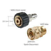 Pressure Washer Accessories Quick Connect Car Wash Water Hose Quick Connection, Typle:15-3/8 Male + 15-3/8 Female