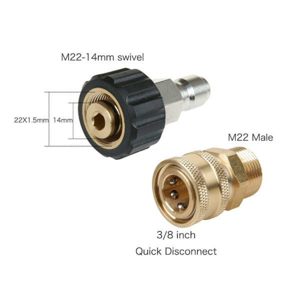 Pressure Washer Accessories Quick Connect Car Wash Water Hose Quick Connection, Typle:15-3/8 Male + 15-3/8 Female
