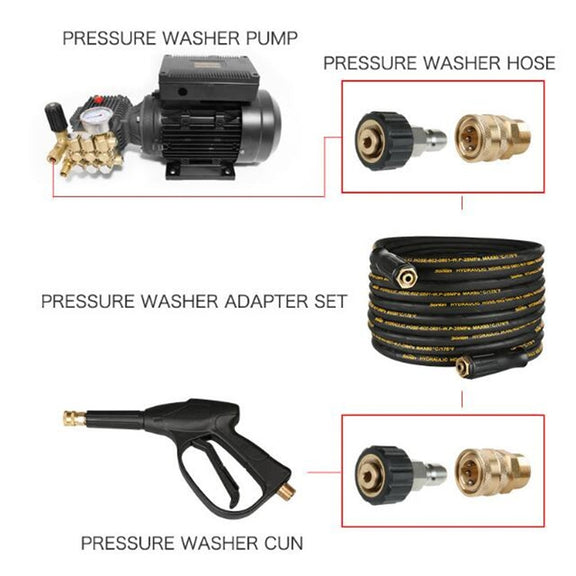 Pressure Washer Accessories Quick Connect Car Wash Water Hose Quick Connection, Typle:15-3/8 Male + 15-3/8 Female