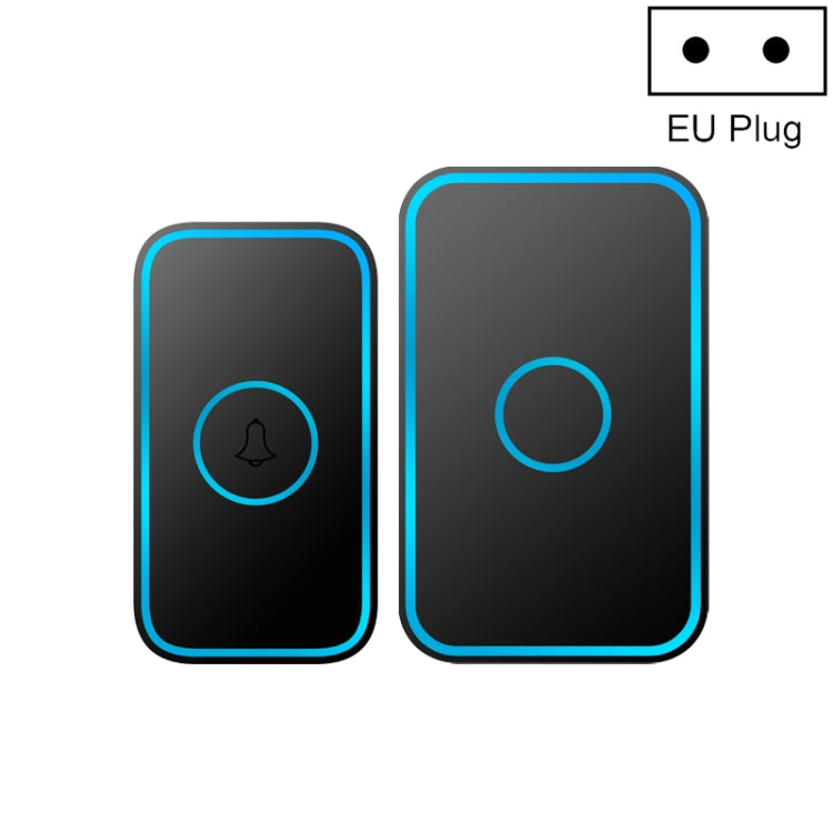 CACAZI A78 Long-Distance Wireless Doorbell Intelligent Remote Control Electronic Doorbell, Style:EU Plug(Elegant Black) - Wireless Doorbell by CACAZI | Online Shopping South Africa | PMC TechLife | Buy Now Pay Later Mobicred