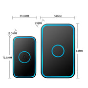 CACAZI A78 Long-Distance Wireless Doorbell Intelligent Remote Control Electronic Doorbell, Style:EU Plug(Elegant Black)