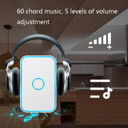CACAZI A78 Long-Distance Wireless Doorbell Intelligent Remote Control Electronic Doorbell, Style:EU Plug(Bright White)