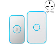 CACAZI A78 Long-Distance Wireless Doorbell Intelligent Remote Control Electronic Doorbell, Style:UK Plug(Bright White)
