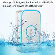 CACAZI A78 Long-Distance Wireless Doorbell Intelligent Remote Control Electronic Doorbell, Style:UK Plug(Bright White)