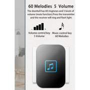 CACAZI A86 Electronic Music Remote Control Doorbell One For One AC Wireless Doorbell, Style:US Plug(White)