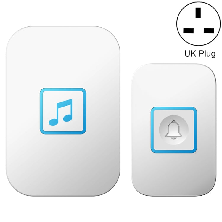 CACAZI A86 Electronic Music Remote Control Doorbell One For One AC Wireless Doorbell, Style:UK Plug(White) - Wireless Doorbell by CACAZI | Online Shopping South Africa | PMC TechLife | Buy Now Pay Later Mobicred