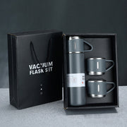 500ml 304 Stainless Steel Thermos Cup Portable Business Tea Cup,Spec: Gift Box Set(Gray)