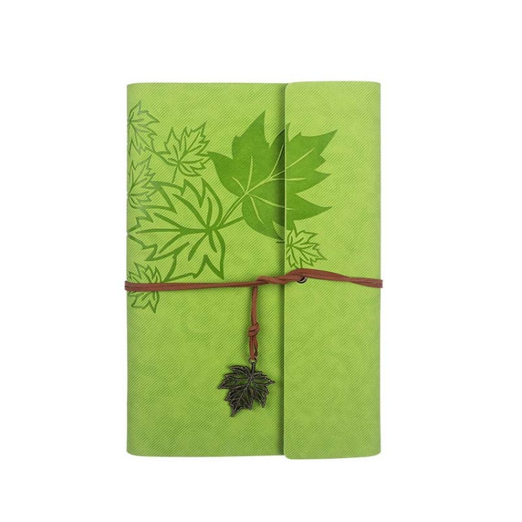 A7 PU Maple Retro Straps Handbook Loose-leaf Notebook(Green) - Notebooks by PMc TechLife | Online Shopping South Africa | PMc TechLife | Buy Now Pay Later Mobicred