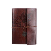 A7 PU Maple Retro Straps Handbook Loose-leaf Notebook(Coffee)