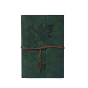 A7 PU Maple Retro Straps Handbook Loose-leaf Notebook(Army Green)