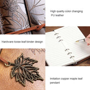 A7 PU Maple Retro Straps Handbook Loose-leaf Notebook(Coffee)