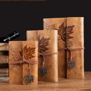 A7 PU Maple Retro Straps Handbook Loose-leaf Notebook(Coffee)